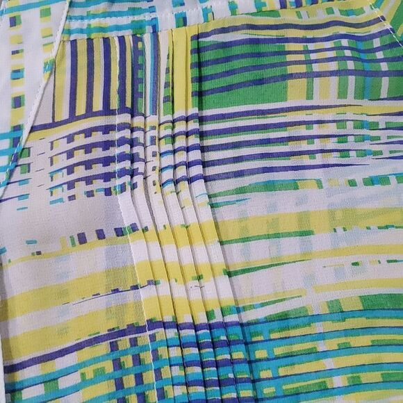 🔹️NWT Multiples Turquoise Button Blouse w/Adjustable Sleeves Small - Picture 4 of 9